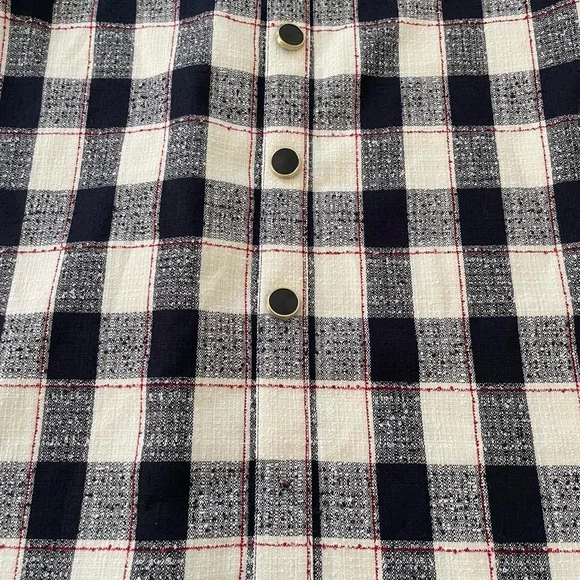 Shoshanna Classic Plaid Mini Black and White Checkered Dress 6 New - Picture 5 of 6